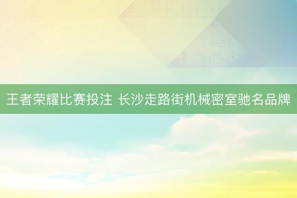 王者荣耀比赛投注 长沙走路街机械密室驰名品牌