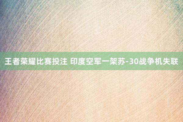 王者荣耀比赛投注 印度空军一架苏-30战争机失联