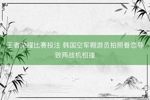 王者荣耀比赛投注 韩国空军翱游员拍照眷恋导致两战机相撞